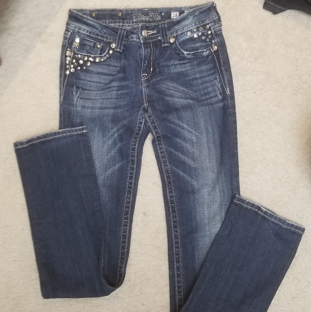 Miss Me distressed straight leg jeans